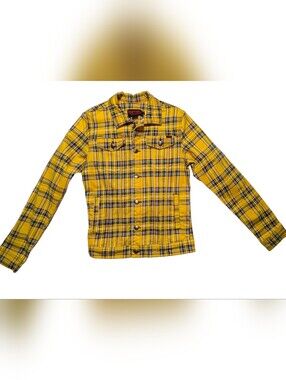 Tripp NYC Yellow Plaid Shirt Jacket
